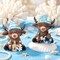 2-Piece Coastal Highland Cow Figurines – Nautical Summer Farmhouse Decor with Anchor, Starfish & Seashell Accents – Ocean Theme Resin Table & Shelf Decorations for Home, Beach House, Mantel & Office